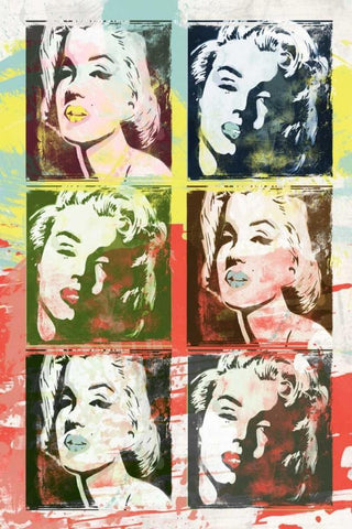 Monroe Painted C White Modern Wood Framed Art Print with Double Matting by Rodriquez Jr, Enrique