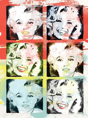 Monroe Painted D White Modern Wood Framed Art Print with Double Matting by Rodriquez Jr, Enrique