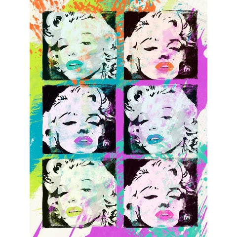 Monroe Painted E White Modern Wood Framed Art Print by Rodriquez Jr, Enrique