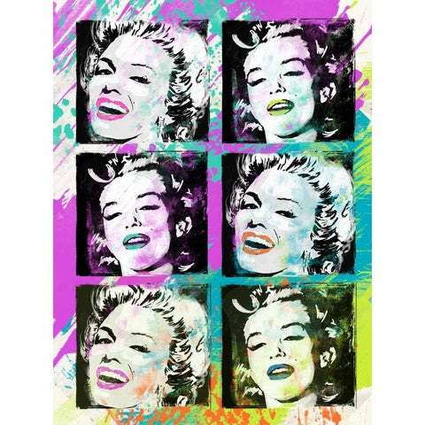 Monroe Painted F White Modern Wood Framed Art Print by Rodriquez Jr, Enrique