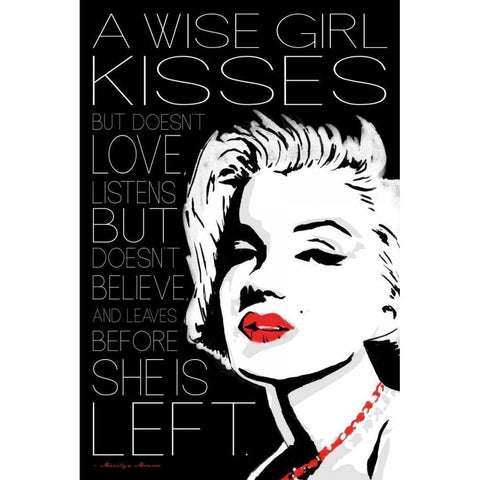 Monroe Kisses Black Modern Wood Framed Art Print with Double Matting by Rodriquez Jr, Enrique