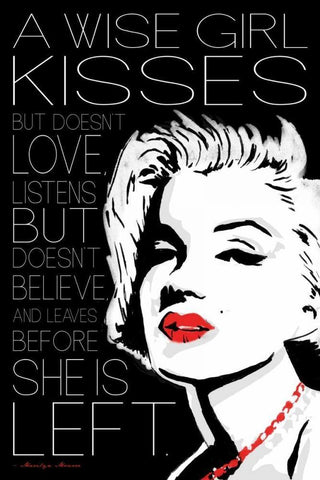 Monroe Kisses Black Ornate Wood Framed Art Print with Double Matting by Rodriquez Jr, Enrique