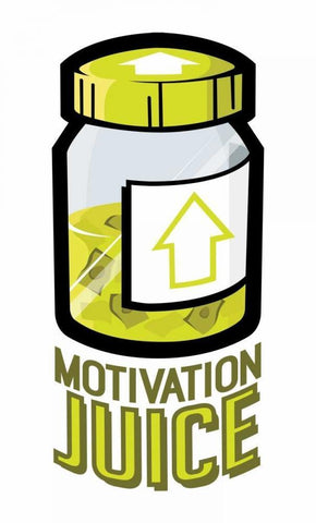 Motivation Juice Black Ornate Wood Framed Art Print with Double Matting by Rodriquez Jr, Enrique