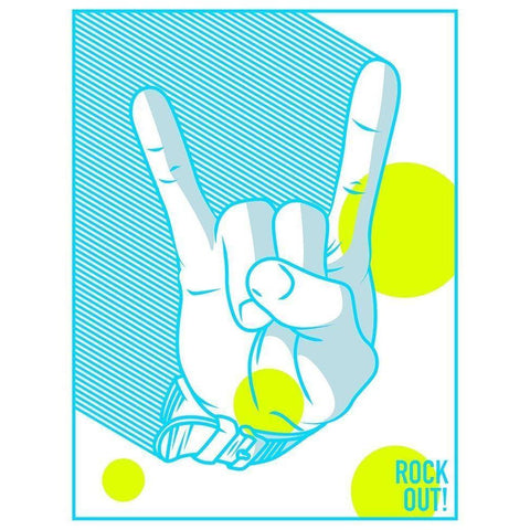 Rock Out White Modern Wood Framed Art Print by Rodriquez Jr, Enrique