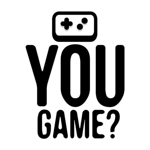 You Game Black Modern Wood Framed Art Print with Double Matting by Rodriquez Jr, Enrique