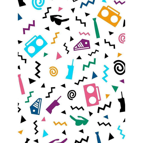 Hip Pop Pattern Black Modern Wood Framed Art Print by Rodriquez Jr, Enrique