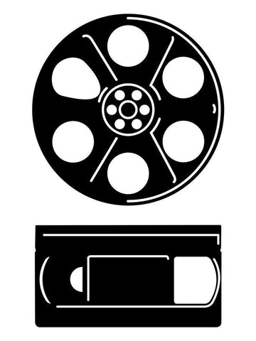 Movie Entertainment White Modern Wood Framed Art Print with Double Matting by Rodriguez, Enrique