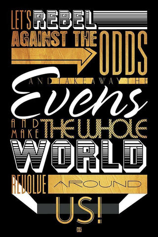 Rebel Against The Gold Black Ornate Wood Framed Art Print with Double Matting by Rodriquez Jr, Enrique