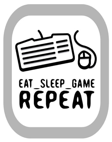 Eat Sleep Game Repeat 2 Black Ornate Wood Framed Art Print with Double Matting by Rodriquez Jr, Enrique