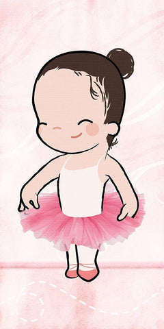 Cutest Ballerina White Modern Wood Framed Art Print with Double Matting by Rodriquez Jr, Enrique