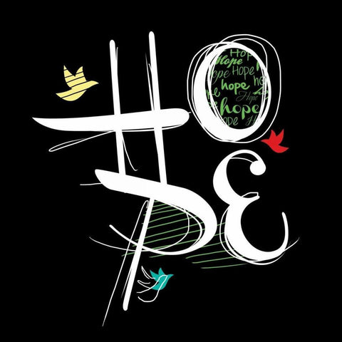 Love Hope 1A Black Ornate Wood Framed Art Print with Double Matting by Rodriquez Jr, Enrique