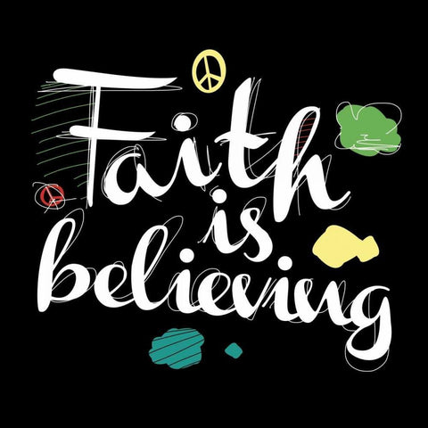 faith_is White Modern Wood Framed Art Print with Double Matting by Rodriquez Jr, Enrique