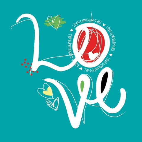 Love White Modern Wood Framed Art Print by Rodriquez Jr, Enrique