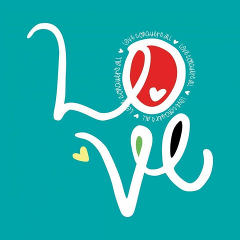 Luv White Modern Wood Framed Art Print with Double Matting by Rodriquez Jr, Enrique