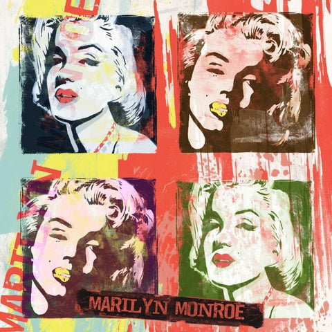 Monroe Painted J White Modern Wood Framed Art Print by Rodriquez Jr, Enrique