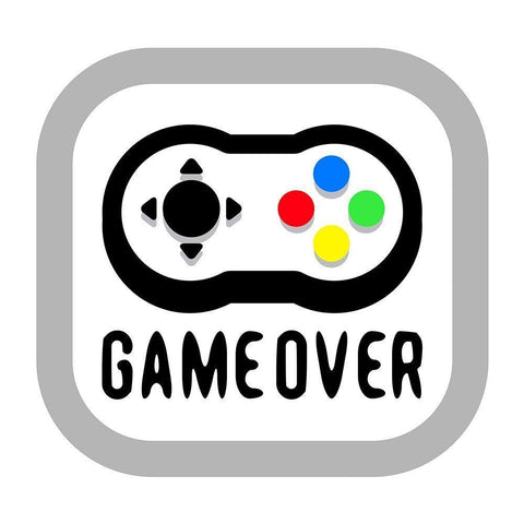 Game Over Color White Modern Wood Framed Art Print with Double Matting by Rodriquez Jr, Enrique