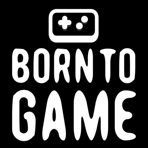 Born To Game White Modern Wood Framed Art Print by Rodriquez Jr, Enrique