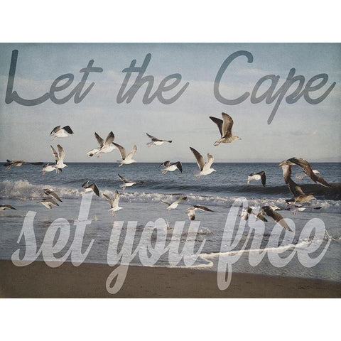 Cape Be Free White Modern Wood Framed Art Print by Urquhart, Elizabeth