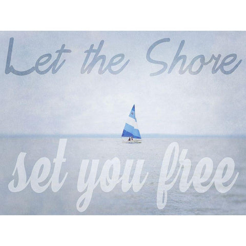 Shore Be Free White Modern Wood Framed Art Print by Urquhart, Elizabeth