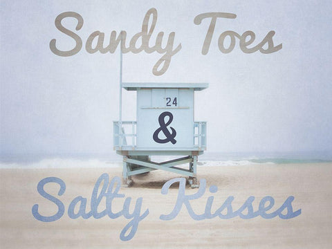 Sandy Toes 1 White Modern Wood Framed Art Print with Double Matting by Urquhart, Elizabeth