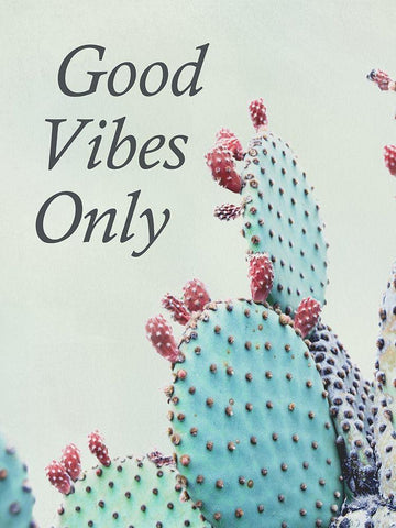 Good Vibes Only White Modern Wood Framed Art Print with Double Matting by Urquhart, Elizabeth