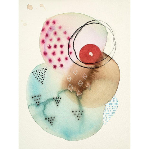 Splash 1 Black Modern Wood Framed Art Print with Double Matting by Evans-Sills, Faith