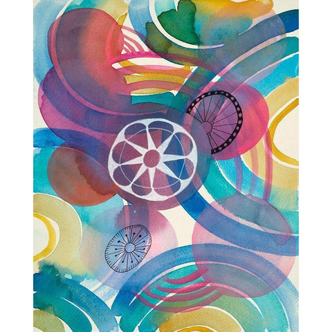 Joyful 2 Black Modern Wood Framed Art Print with Double Matting by Evans-Sills, Faith