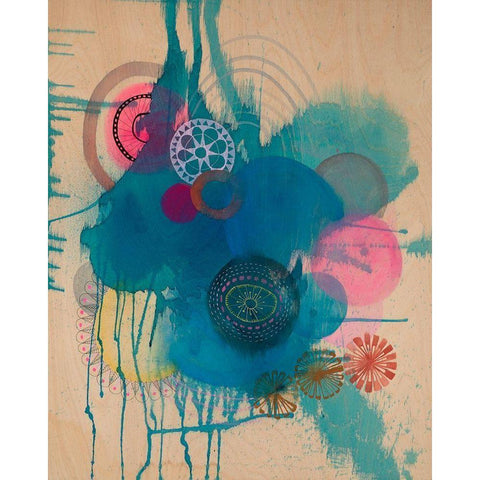 PolyBlue White Modern Wood Framed Art Print by Evans-Sills, Faith