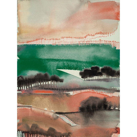 Sunrise Valley 2 Black Modern Wood Framed Art Print with Double Matting by Evans-Sills, Faith