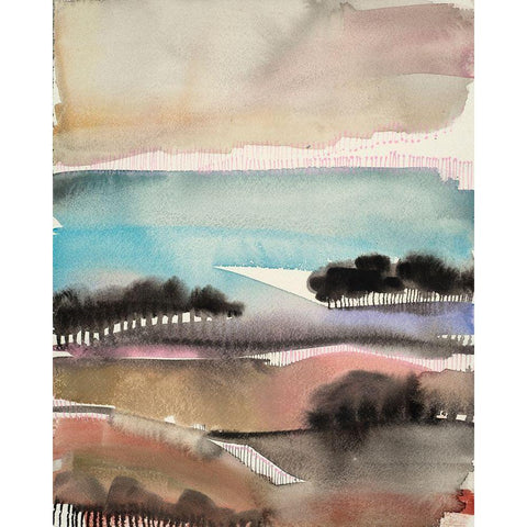 Sunrise Valley White Modern Wood Framed Art Print by Evans-Sills, Faith