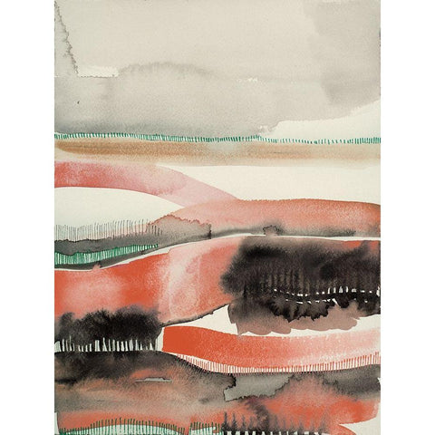 Sunset Ridge 2 Black Modern Wood Framed Art Print with Double Matting by Evans-Sills, Faith
