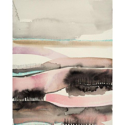 Sunset Ridge Black Modern Wood Framed Art Print with Double Matting by Evans-Sills, Faith
