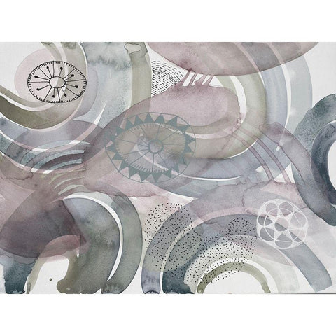 Joyful Spheres 1 White Modern Wood Framed Art Print by Evans-Sills, Faith