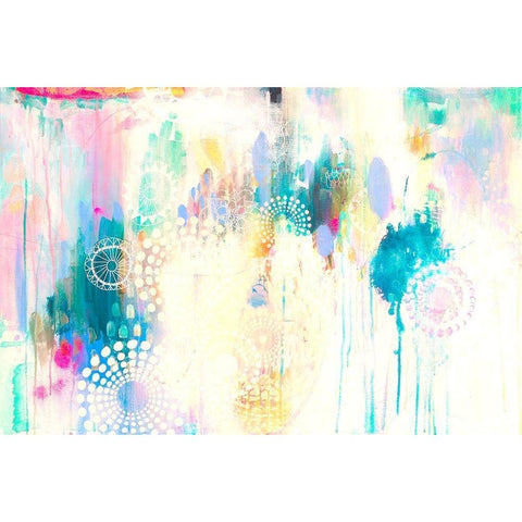 Pastel Fling White Modern Wood Framed Art Print by Evans-Sills, Faith