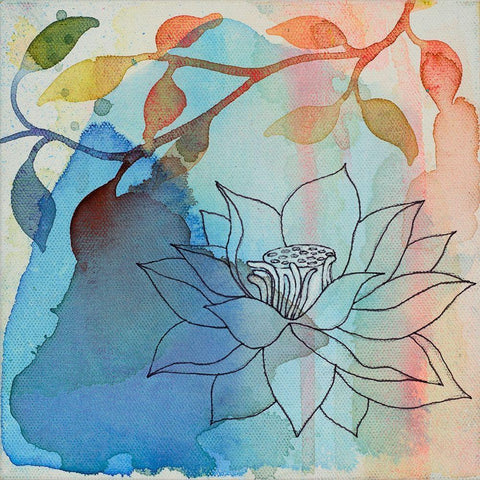 Calm Lotus 1 White Modern Wood Framed Art Print by Evans-Sills, Faith