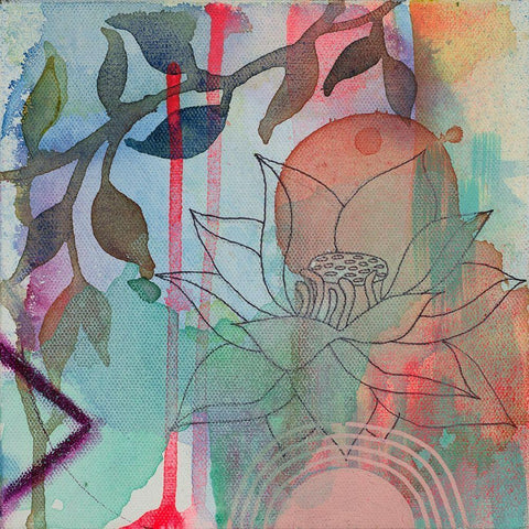 Calm Lotus 2 Black Ornate Wood Framed Art Print with Double Matting by Evans-Sills, Faith