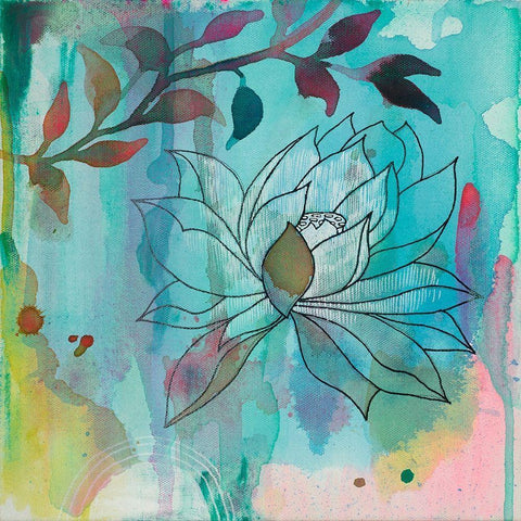 Cool Bloom 1 Black Modern Wood Framed Art Print by Evans-Sills, Faith