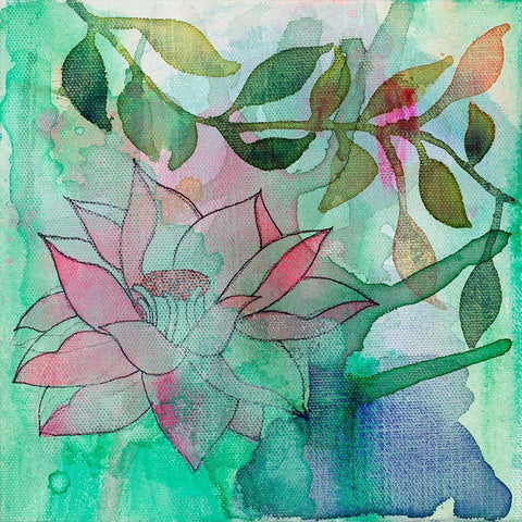 Cool Bloom 2 White Modern Wood Framed Art Print with Double Matting by Evans-Sills, Faith