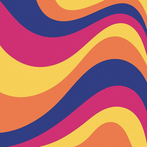 Groovy Waves White Modern Wood Framed Art Print with Double Matting by Buenfil, Andrea