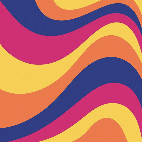 Groovy Waves Black Modern Wood Framed Art Print by Buenfil, Andrea