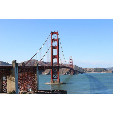 Golden bridge Black Modern Wood Framed Art Print with Double Matting by Frances, Stephanie