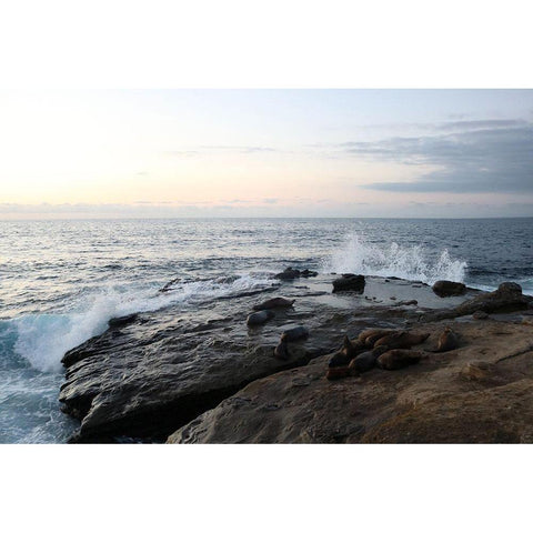 La Jolla Sea 1 White Modern Wood Framed Art Print by Frances, Stephanie