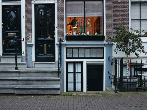 House Amsterdam Black Ornate Wood Framed Art Print with Double Matting by Frances, Stephanie