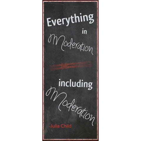 Everything In Moderation White Modern Wood Framed Art Print by Gibbons, Lauren