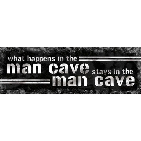 Stays In The Man Cave White Modern Wood Framed Art Print by Gibbons, Lauren