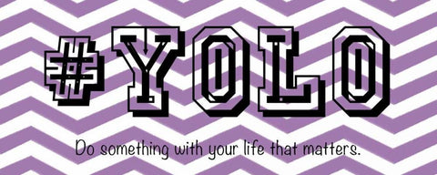 YOLO Black Ornate Wood Framed Art Print with Double Matting by Gibbons, Lauren