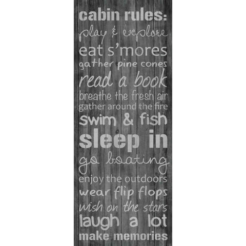 Cabin Rules Gold Ornate Wood Framed Art Print with Double Matting by Gibbons, Lauren