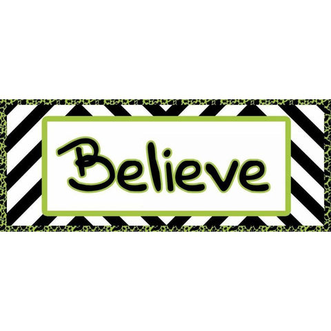 Tween Believe Green Black Modern Wood Framed Art Print with Double Matting by Gibbons, Lauren