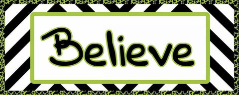 Tween Believe Green Black Ornate Wood Framed Art Print with Double Matting by Gibbons, Lauren