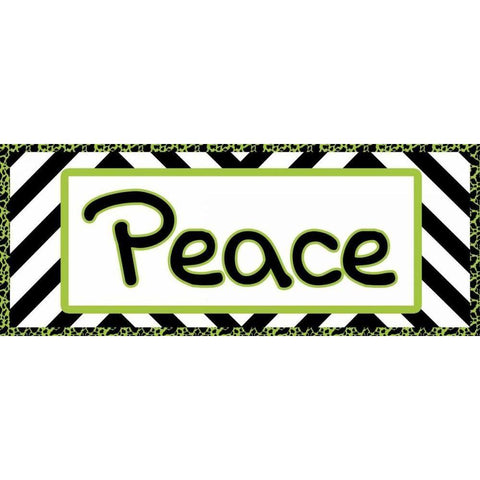 Tween Peace Green Black Modern Wood Framed Art Print with Double Matting by Gibbons, Lauren